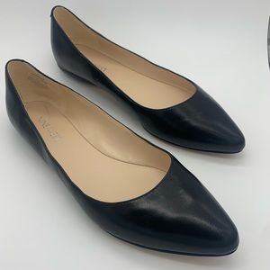 Nine West Black Leather Ballet Flats Size 8